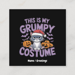 Grumpy Cat Halloween Costume Funny Holiday Animal  Square Business Card