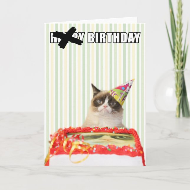 Grumpy Cat - Happy Birthday Card (Front)