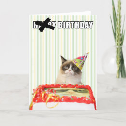 Grumpy Cat - Happy Birthday Card