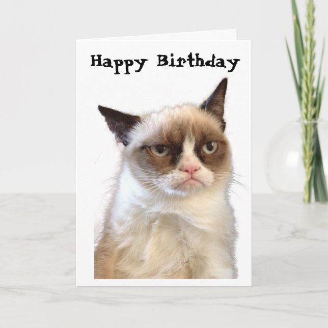 Grumpy Cat Happy Birthday Card (Front)