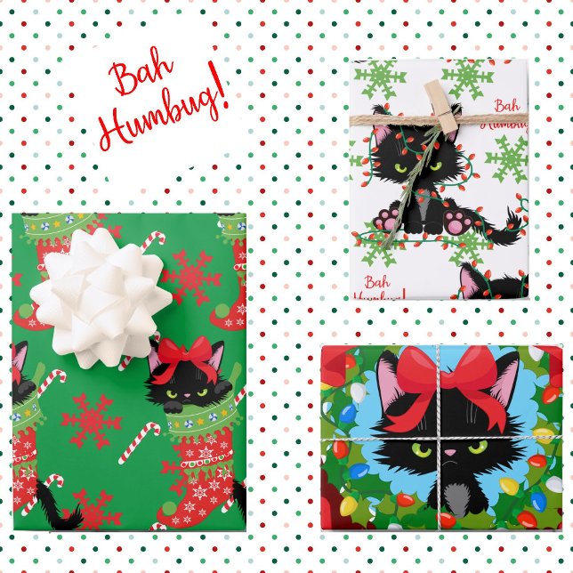 Grumpy Cat Happy Holiday Red and Green 3 Wrapping  Paper Sheet (Creator Uploaded)
