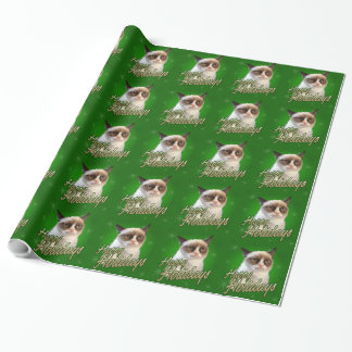 Grumpy Cat Happy Holidays Wrapping Paper