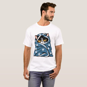 Grumpy Cat in Cosy Blanket T-Shirt