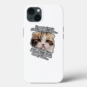 Grumpy cat meme for cat owners and kitty lovers iPhone 13 case