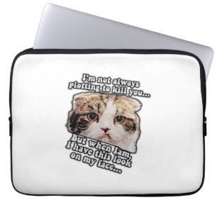Grumpy cat meme for cat owners and kitty lovers laptop sleeve