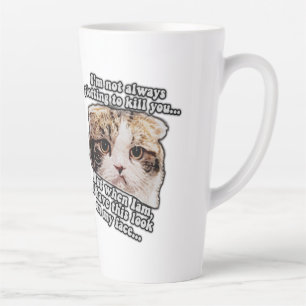 Grumpy cat meme for cat owners and kitty lovers latte mug
