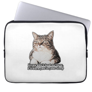 Grumpy cat meme for cat persons and kitten owners laptop sleeve