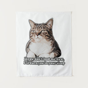 Grumpy cat meme for cat persons and kitten owners tapestry