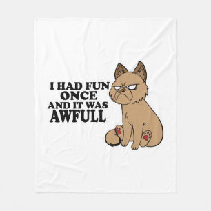 Grumpy Cat - Meme Funny Cat - Fun Fleece Blanket