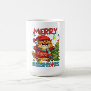 Grumpy cat meows merry christmas kissmyass coffee mug
