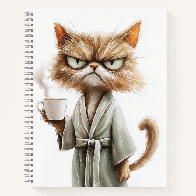 Grumpy Cat Needs Coffee Notebook (Front)