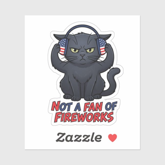 Grumpy Cat Not a Fan of Fireworks 4th of July (Sheet)