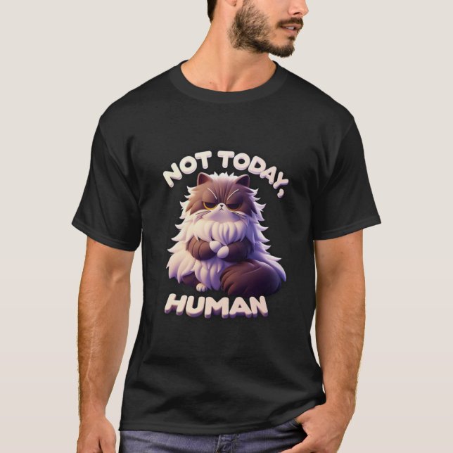 Grumpy Cat “Not Today, Human” Funny T-Shirt (Front)