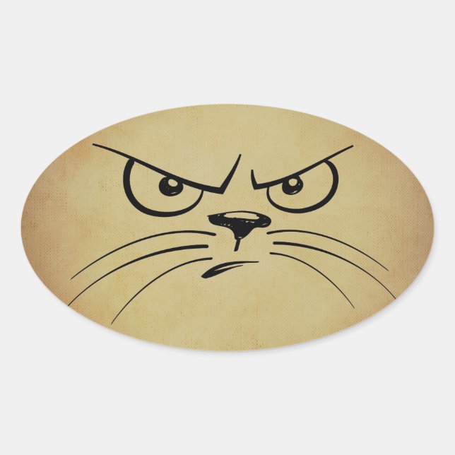 Grumpy Cat Oval Stickers (Front)
