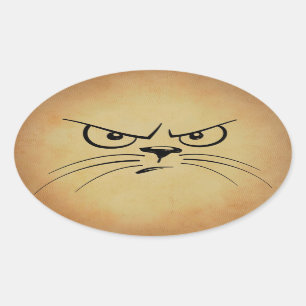 Grumpy Cat Oval Stickers