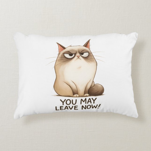 😾 Grumpy Cat Throw Pillow 🚪🐾 (Front)