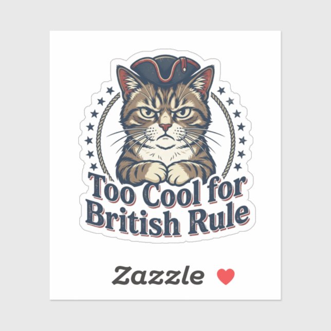 Grumpy Cat Too Cool for British Rule 4th of July (Sheet)