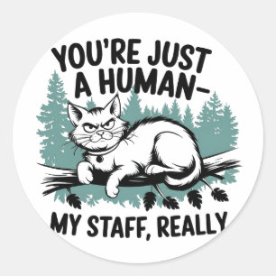 Grumpy Cat – 'You're Just a Human, My Staff Really Classic Round Sticker