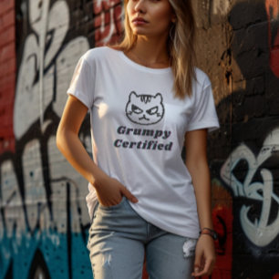 “Grumpy Certified” Funny Cat Meme Design Women"s  T-Shirt