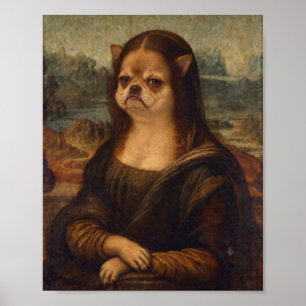 Grumpy Chihuahua Mona Lisa Renaissance Portrait Poster