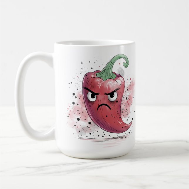 Grumpy Chilli Pepper Coffee Mug (Left)