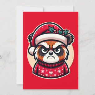Grumpy Christmas Cat - Funny Festive Holiday Mood Card