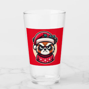 Grumpy Christmas Cat - Funny Festive Holiday Mood Glass