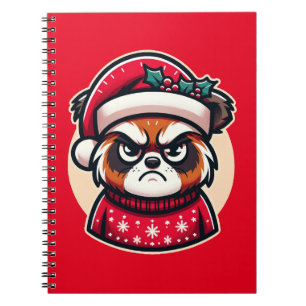 Grumpy Christmas Cat - Funny Festive Holiday Mood Notebook