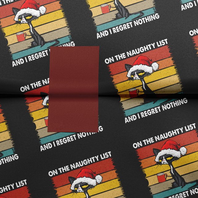 Grumpy Christmas Cat on the Naughty List Tissue Paper (Creator Uploaded)