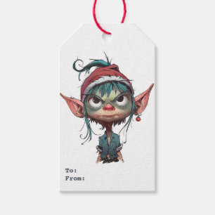 Grumpy Christmas Elf Attitude Gift Tags