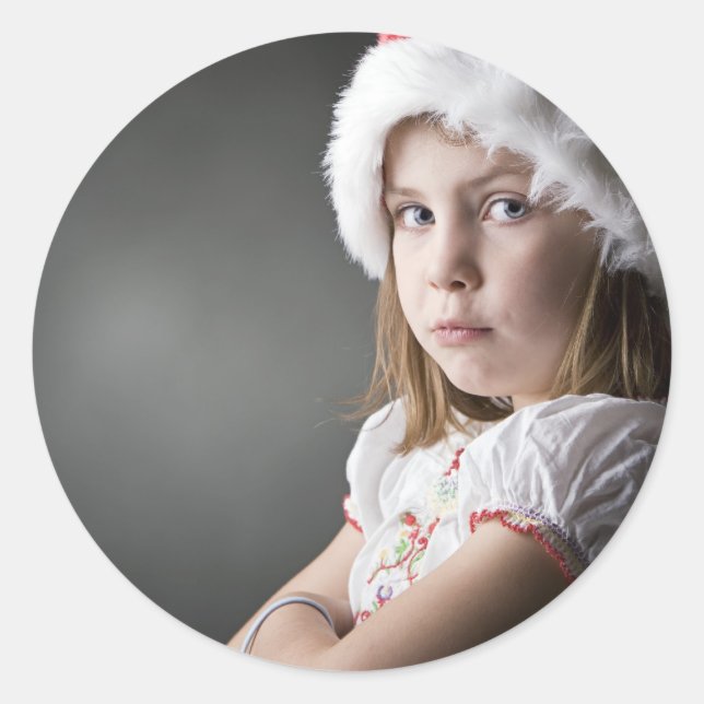 grumpy christmas elf classic round sticker (Front)