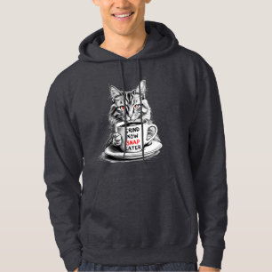 Grumpy Coffee Cat Hoodie with Bold Caffeine Quote