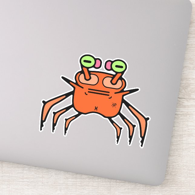 Grumpy Crab Funny Sticker (Detail)