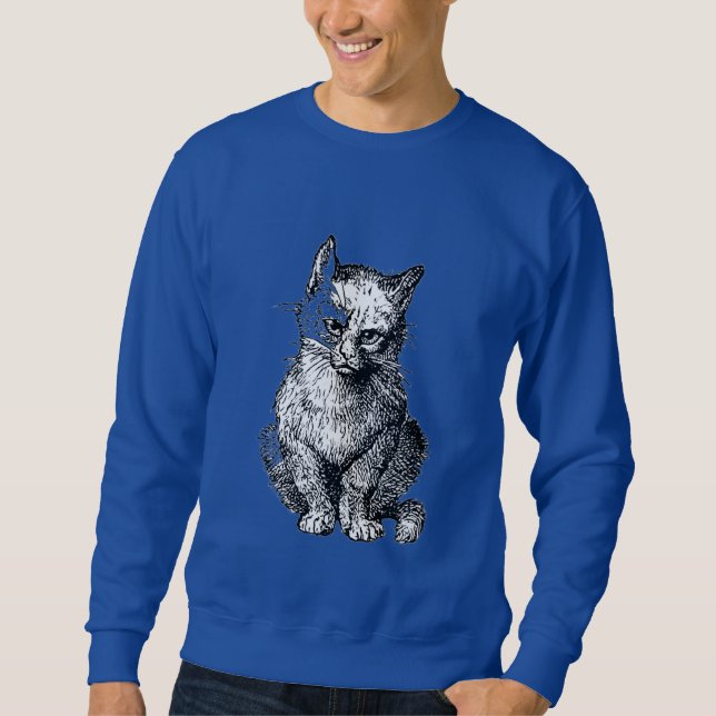 Grumpy Cute cat  animal   men T-Shirt Sweatshirt (Front)