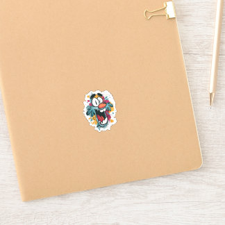 Grumpy Cute Monster Sticker – Quirky Cartoon Face