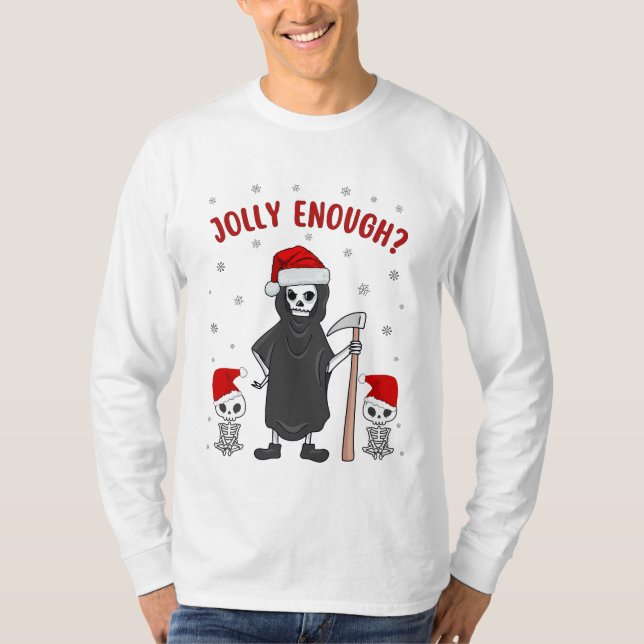 Grumpy cute spooky Santa, funny Christmas   T-Shirt (Front)