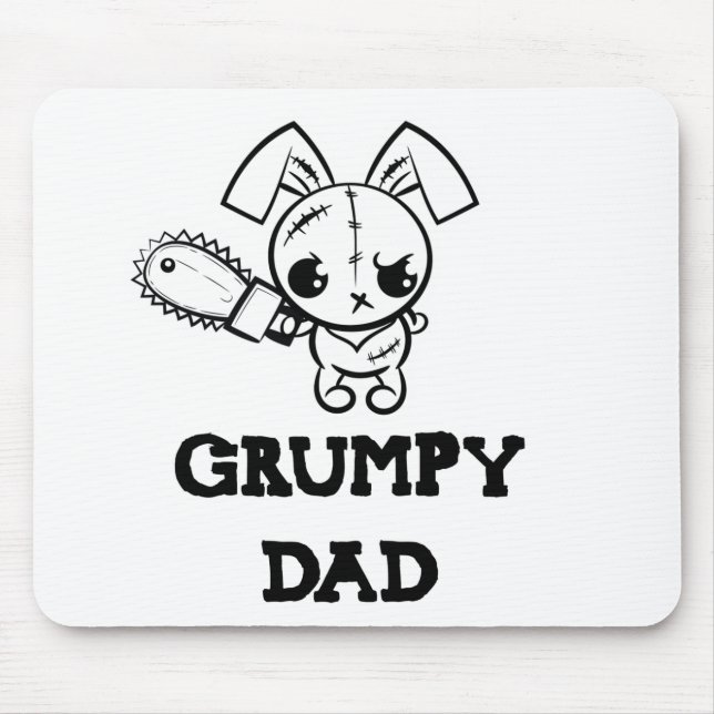Grumpy Dad Grumpy Voodoo Bunny Father Love Mouse Pad (Front)