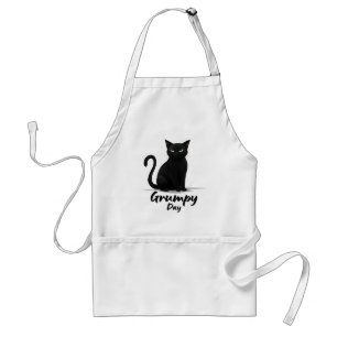 Grumpy Day with Black Cat Standard Apron
