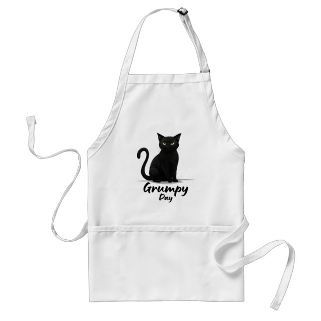 Grumpy Day with Black Cat Standard Apron (Front)