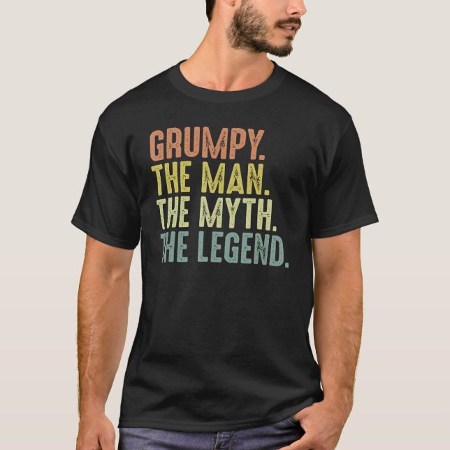 Grumpy Design Men Funny Fathers Day Grumpy Man Myt T-Shirt (Front)