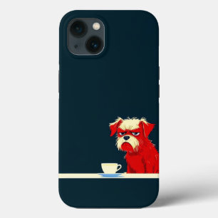 Grumpy Dog Coffee Time - Cute Minimalist Phone Cas iPhone 13 Case