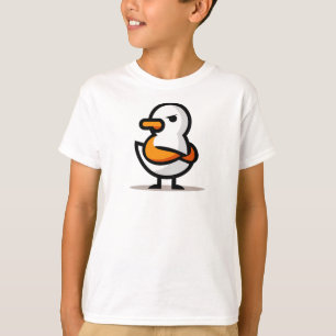  Grumpy Duck Minimalist Cartoon Mascot T-Shirt