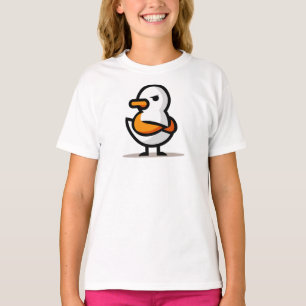  Grumpy Duck Minimalist Cartoon Mascot T-Shirt