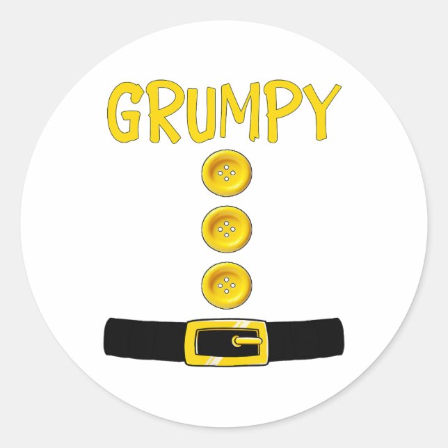 Grumpy Dwarf Halloween Costume Colour Matching Gru Classic Round Sticker (Front)