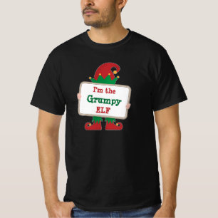 Grumpy Elf   Personalised Christmas Elf T-Shirt