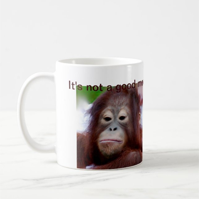 Grumpy Face Coffee Drinker Coffee Mug (Left)