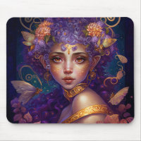 Grumpy Fairy Pixie Fantasy Art Mouse Pad