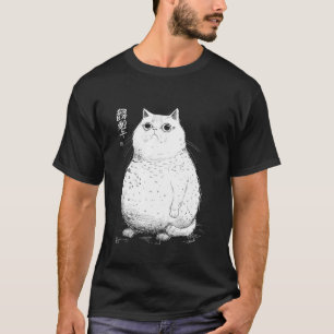 Grumpy Fat Cat Japanese Art I Chonk Cat T-Shirt