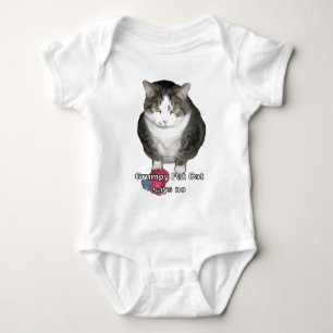 Grumpy Fat Cat says no Baby Bodysuit