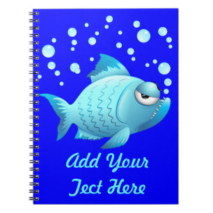 Grumpy Fish Cartoon Notebook